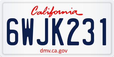 CA license plate 6WJK231