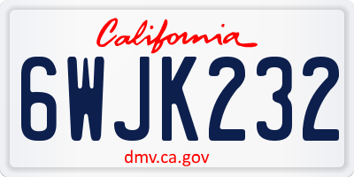CA license plate 6WJK232