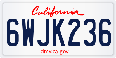 CA license plate 6WJK236