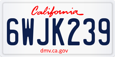 CA license plate 6WJK239