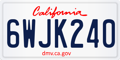 CA license plate 6WJK240