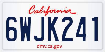 CA license plate 6WJK241