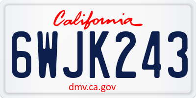 CA license plate 6WJK243
