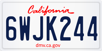 CA license plate 6WJK244