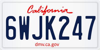 CA license plate 6WJK247