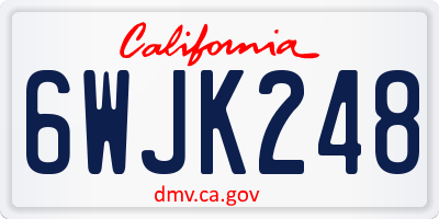 CA license plate 6WJK248