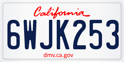 CA license plate 6WJK253