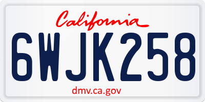 CA license plate 6WJK258
