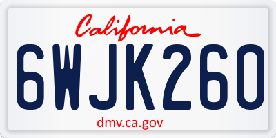 CA license plate 6WJK260