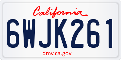CA license plate 6WJK261