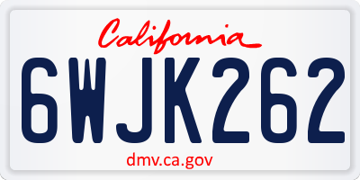 CA license plate 6WJK262