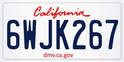 CA license plate 6WJK267
