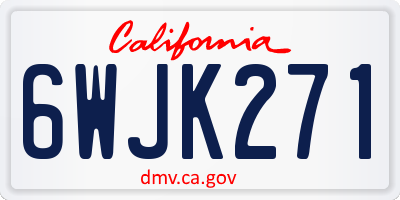 CA license plate 6WJK271