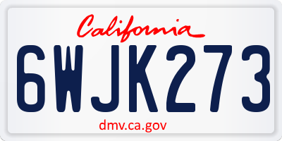 CA license plate 6WJK273