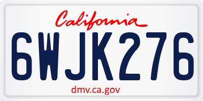 CA license plate 6WJK276