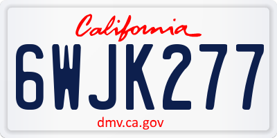 CA license plate 6WJK277