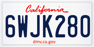 CA license plate 6WJK280