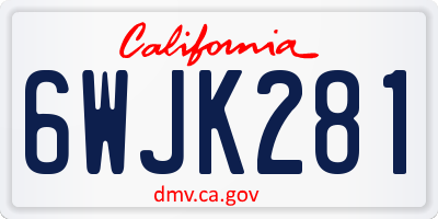 CA license plate 6WJK281