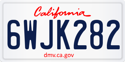 CA license plate 6WJK282
