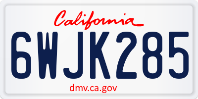 CA license plate 6WJK285