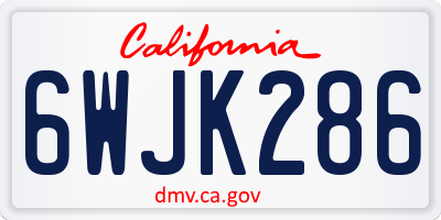 CA license plate 6WJK286