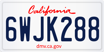 CA license plate 6WJK288