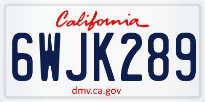 CA license plate 6WJK289