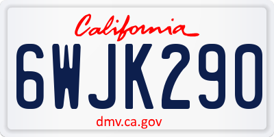 CA license plate 6WJK290