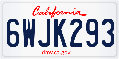 CA license plate 6WJK293