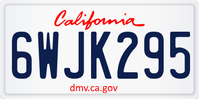 CA license plate 6WJK295