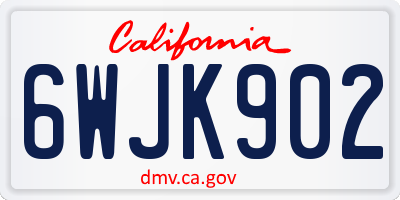 CA license plate 6WJK902