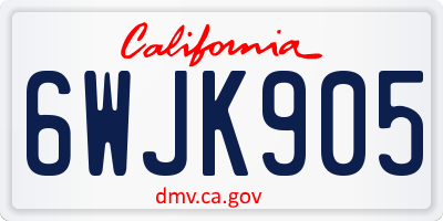CA license plate 6WJK905