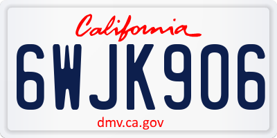 CA license plate 6WJK906