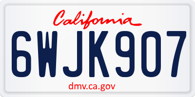 CA license plate 6WJK907