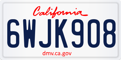 CA license plate 6WJK908