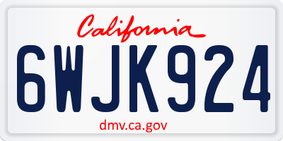 CA license plate 6WJK924