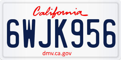 CA license plate 6WJK956