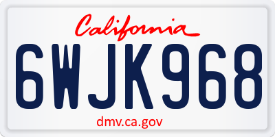 CA license plate 6WJK968