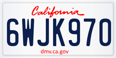 CA license plate 6WJK970