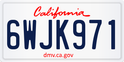 CA license plate 6WJK971