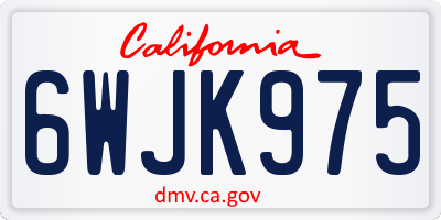CA license plate 6WJK975