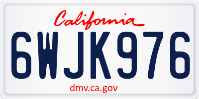CA license plate 6WJK976