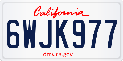 CA license plate 6WJK977