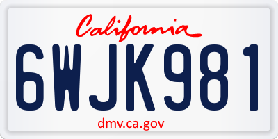 CA license plate 6WJK981