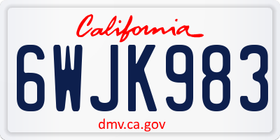 CA license plate 6WJK983