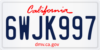 CA license plate 6WJK997
