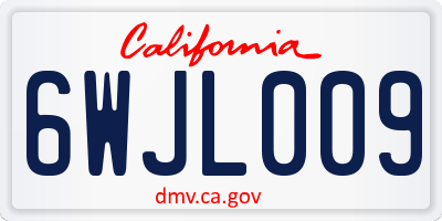 CA license plate 6WJL009