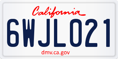 CA license plate 6WJL021