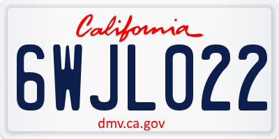 CA license plate 6WJL022