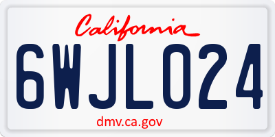 CA license plate 6WJL024